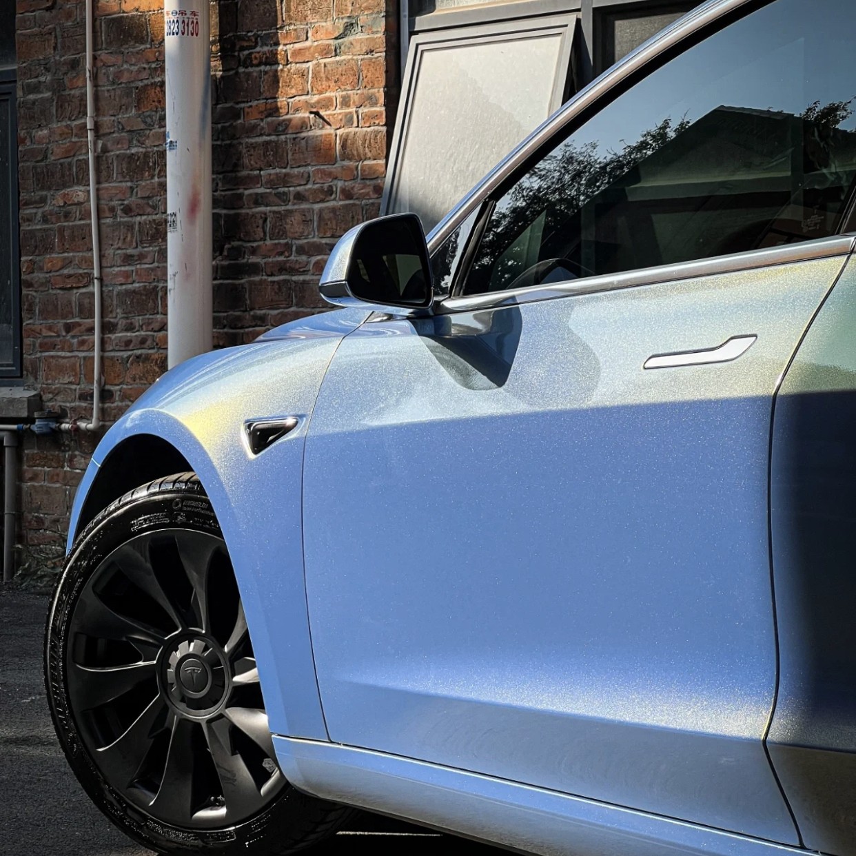 Ravoony Plus Abudhabi Blue Car Vinyl Wrap Tesla Model 3 Wrap