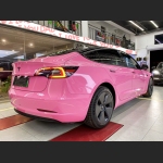 Ravoony Plus Glossy Princess Pink Vinyl Car Wrap Tesla Model 3 Wrap