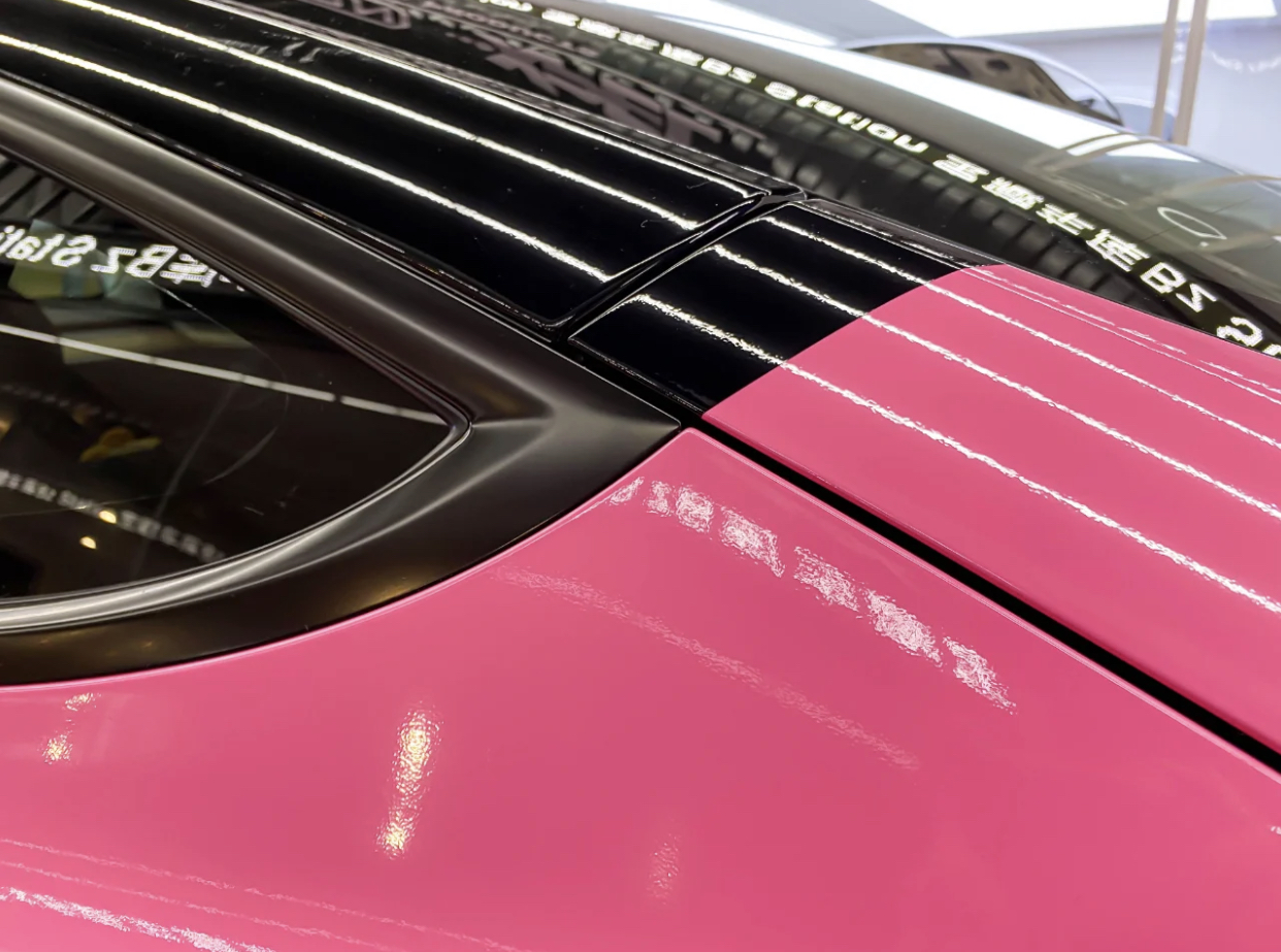 Ravoony Plus Glossy Princess Pink Vinyl Car Wrap Tesla Model 3 Wrap