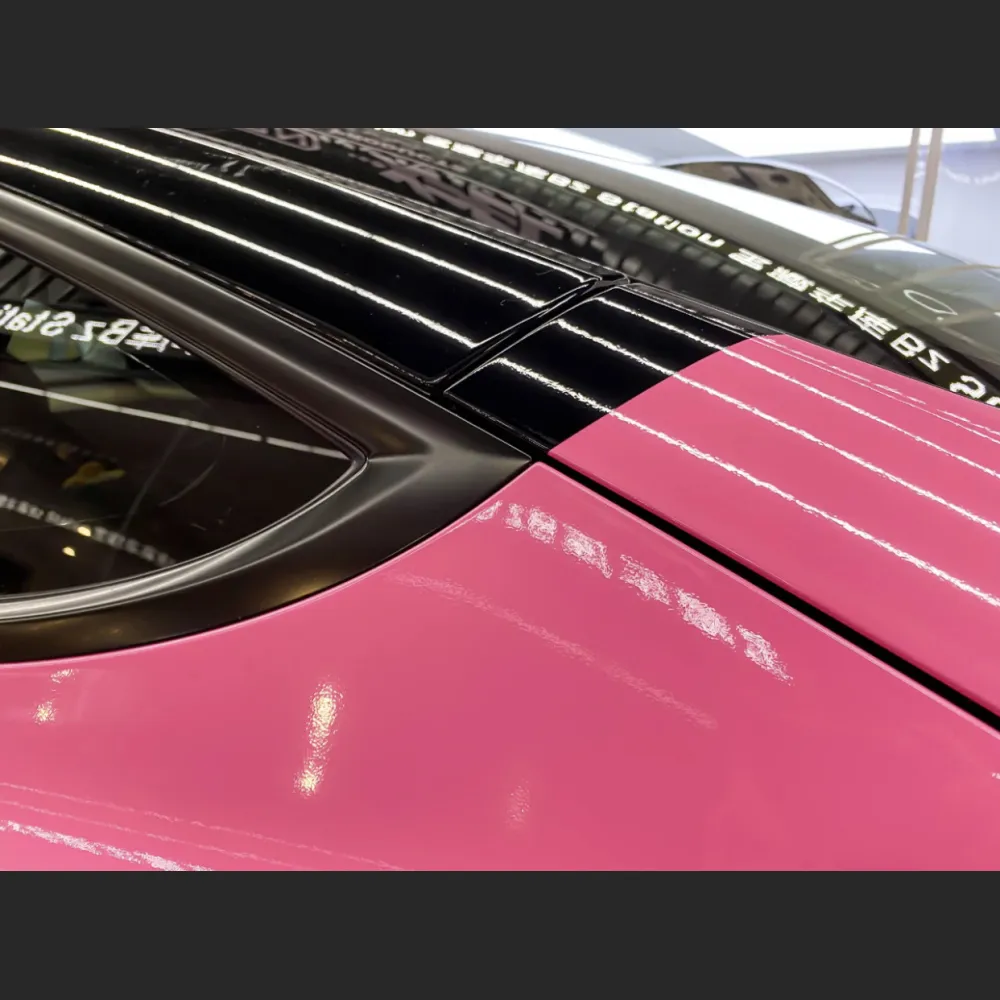 Ravoony Plus Glossy Princess Pink Vinyl Car Wrap Tesla Model 3 Wrap
