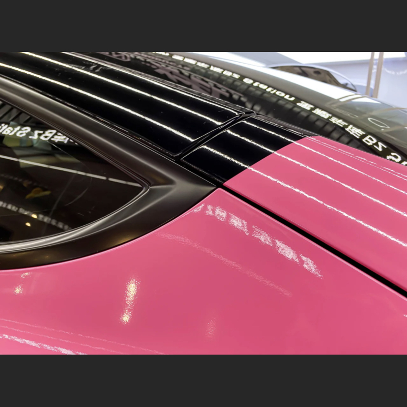 Ravoony Plus Glossy Princess Pink Vinyl Car Wrap Tesla Model 3 Wrap