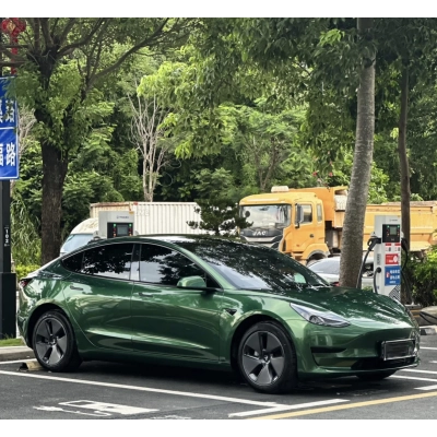 Ravoony Plus Metal Sonoma Green Car Vinyl Wrap Tesla Model 3 Wrap 02