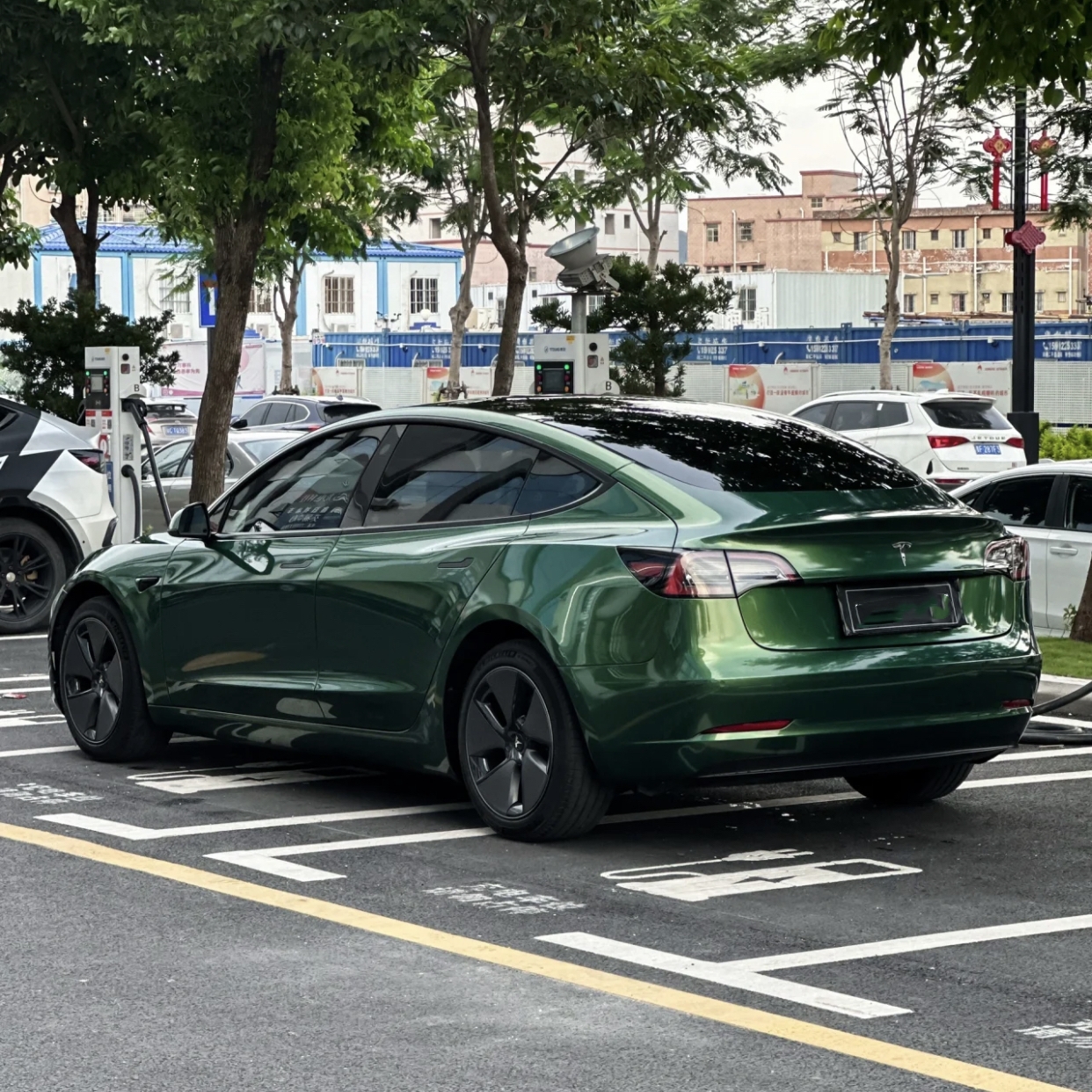 Ravoony Plus Metal Sonoma Green Car Vinyl Wrap Tesla Model 3 Wrap