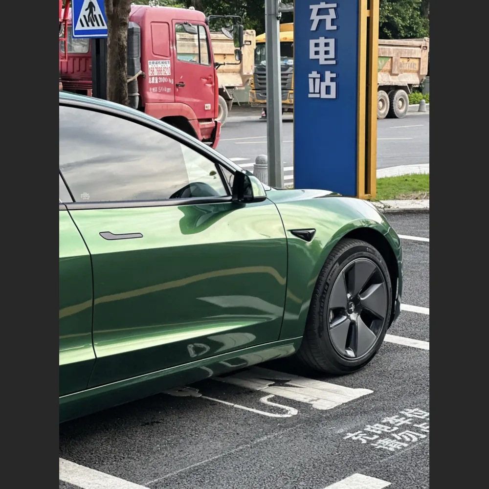 Ravoony Plus Metal Sonoma Green Car Vinyl Wrap Tesla Model 3 Wrap