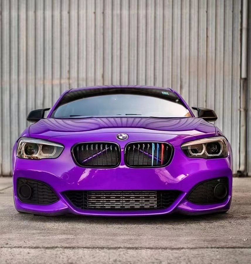 Ravoony Plus PET Glossy Explosion Purple Car Vinyl Wrap BMW 1 Series Wrap