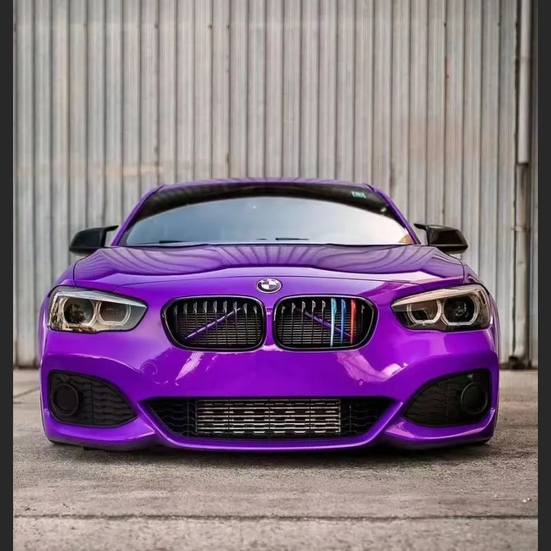 Ravoony Plus Glossy Explosion Purple Car Vinyl Wrap BMW 1 Series Wrap