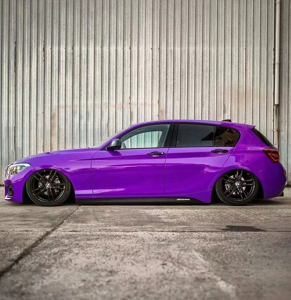 Ravoony Plus PET Glossy Explosion Purple Car Vinyl Wrap BMW 1 Series Wrap