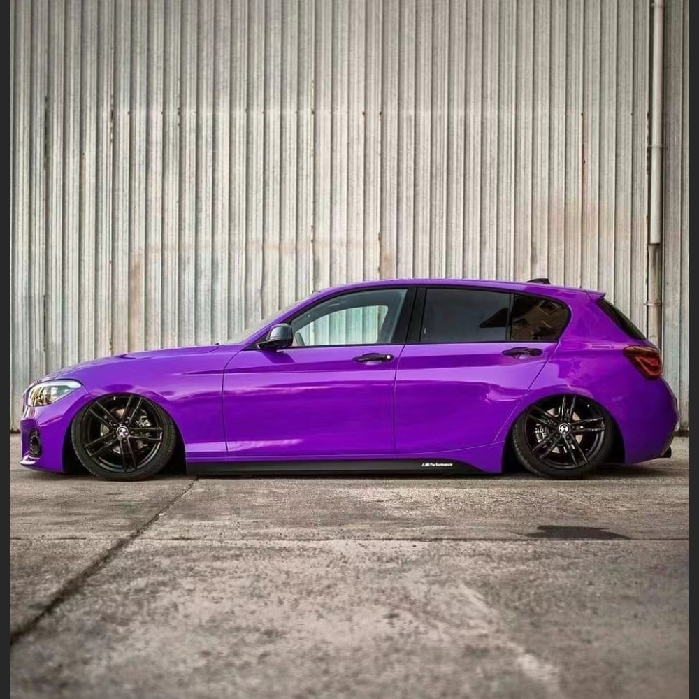 Ravoony Plus Glossy Explosion Purple Car Vinyl Wrap BMW 1 Series Wrap