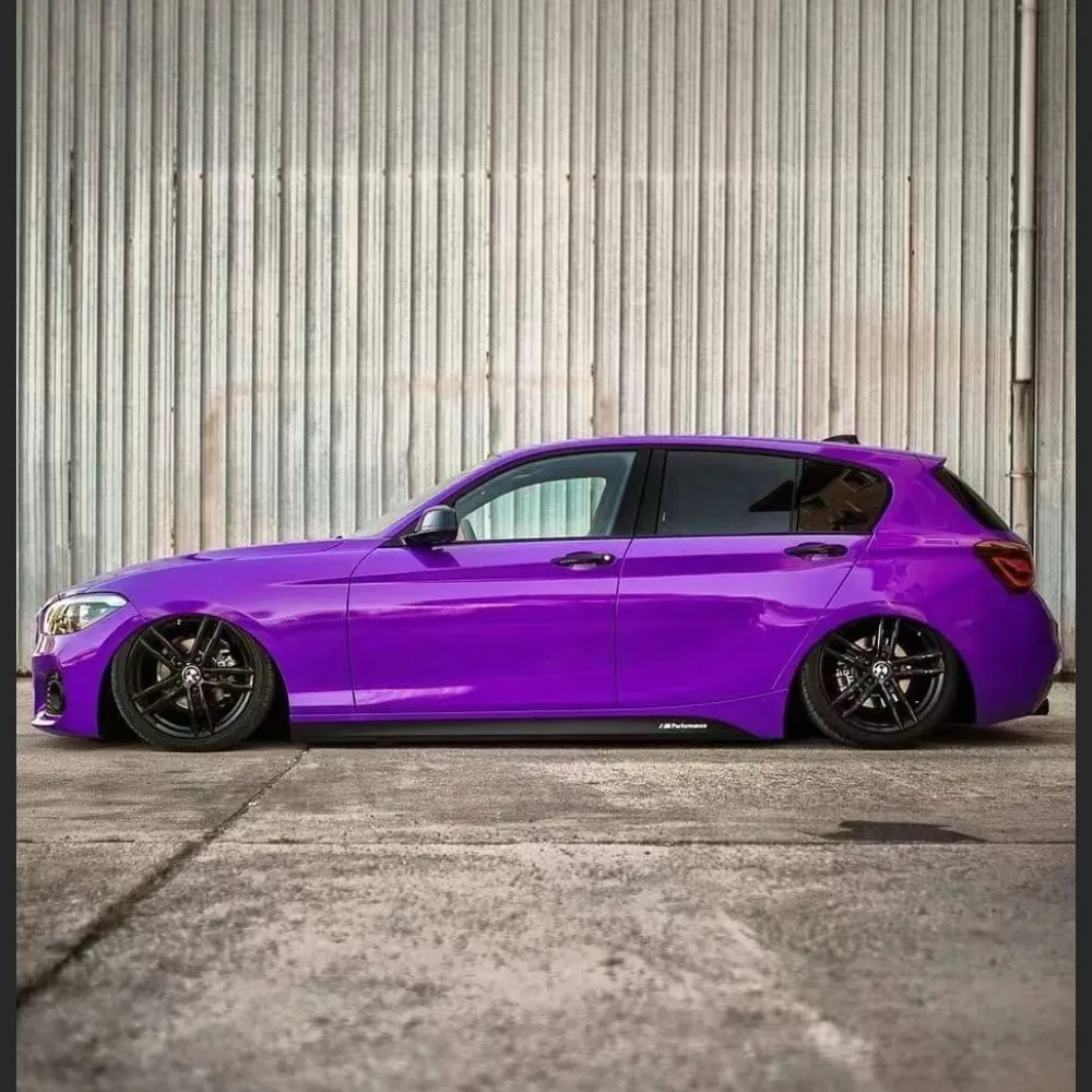 Ravoony Plus Glossy Explosion Purple Car Vinyl Wrap BMW 1 Series Wrap
