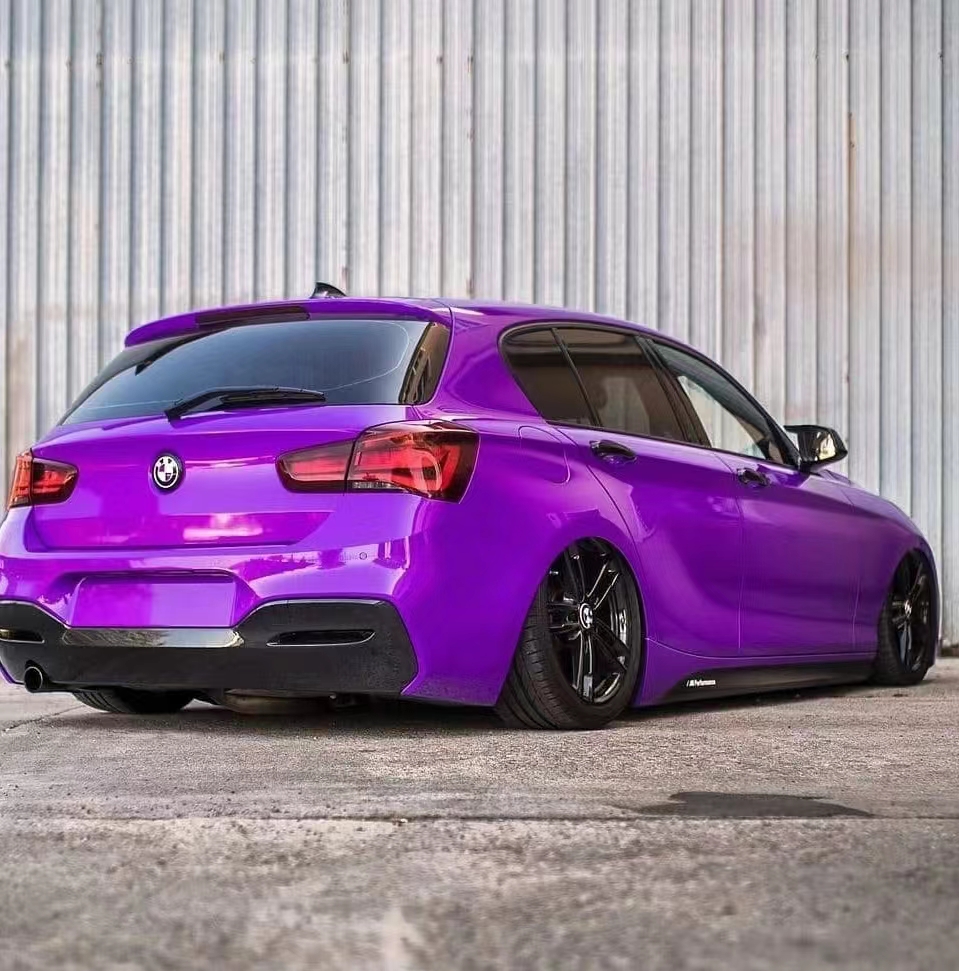 Ravoony Plus PET Glossy Explosion Purple Car Vinyl Wrap BMW 1 Series Wrap