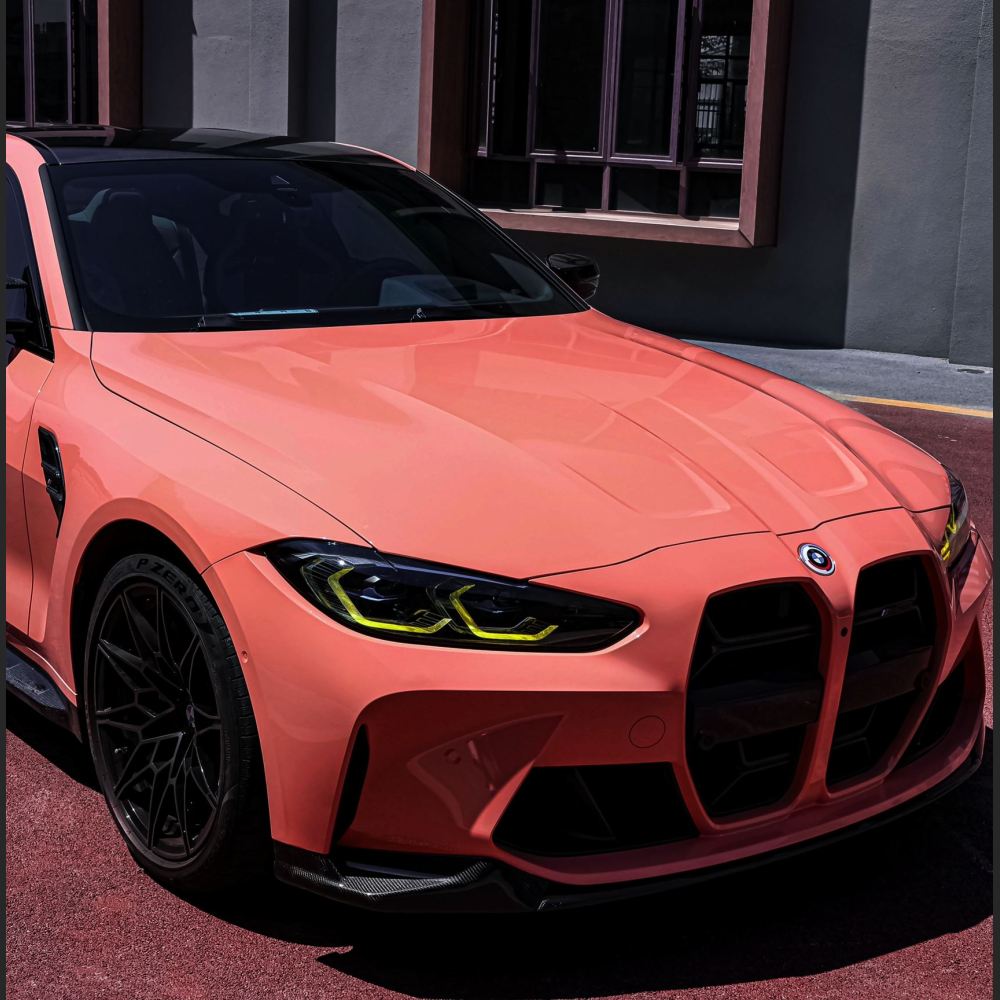 Ravoony Plus Glossy Paggy Pink Car Vinyl Wrap BMW M4 Wrap