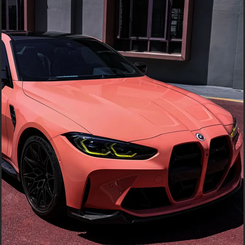 Ravoony Plus Glossy Paggy Pink Car Vinyl Wrap BMW M4 Wrap
