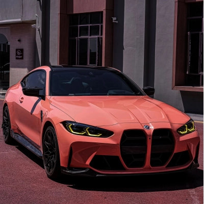 Ravoony Plus Glossy Paggy Pink Car Vinyl Wrap BMW M4 Wrap 02