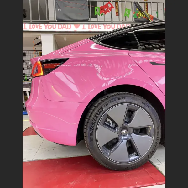 Ravoony Glossy Princess Pink Vinyl Car Wrap 