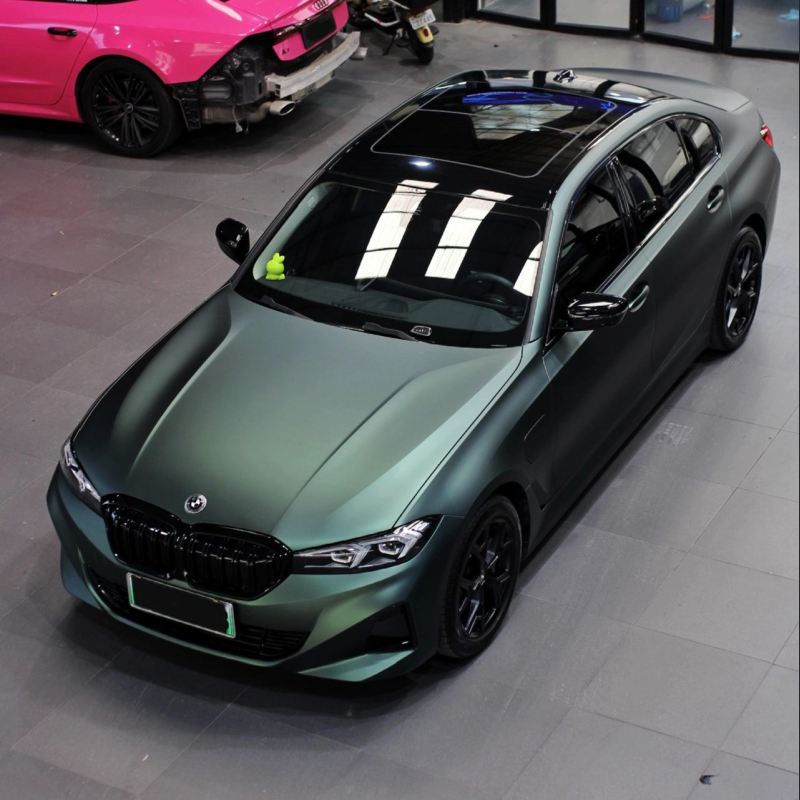 Ravoony Plus Matte Emerald Green Car Vinyl Wrap BMW I3 Wrap