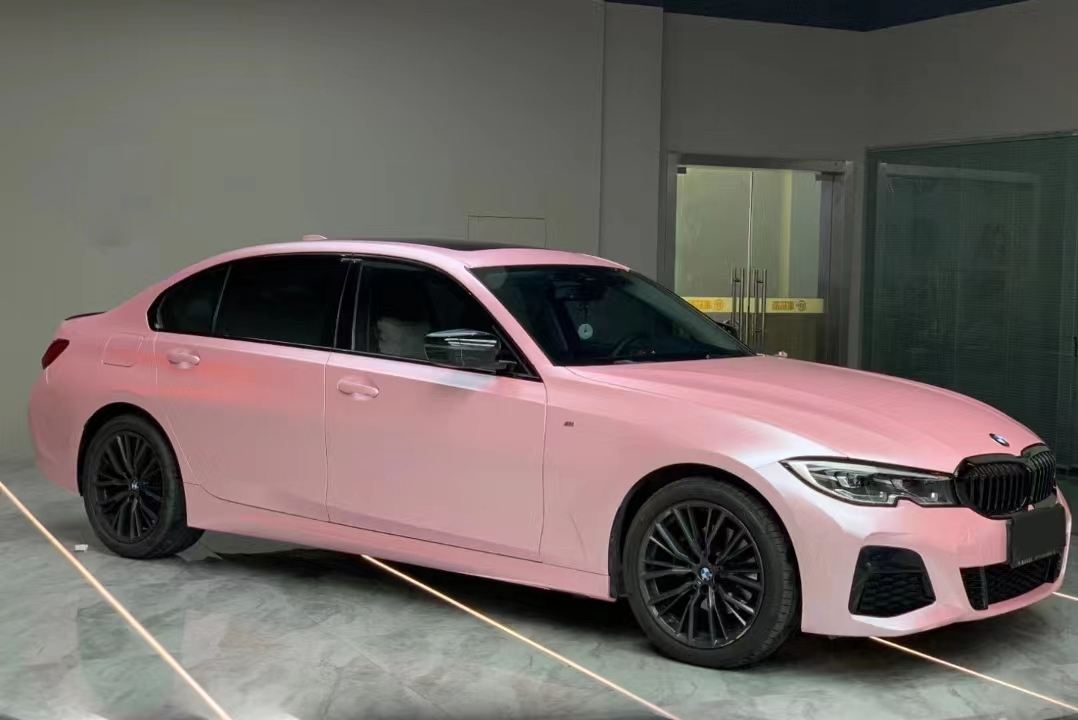 Ravoony Plus Pure Metal Cherry Pink Car Vinyl Wrap BMW 3 Series Wrap 