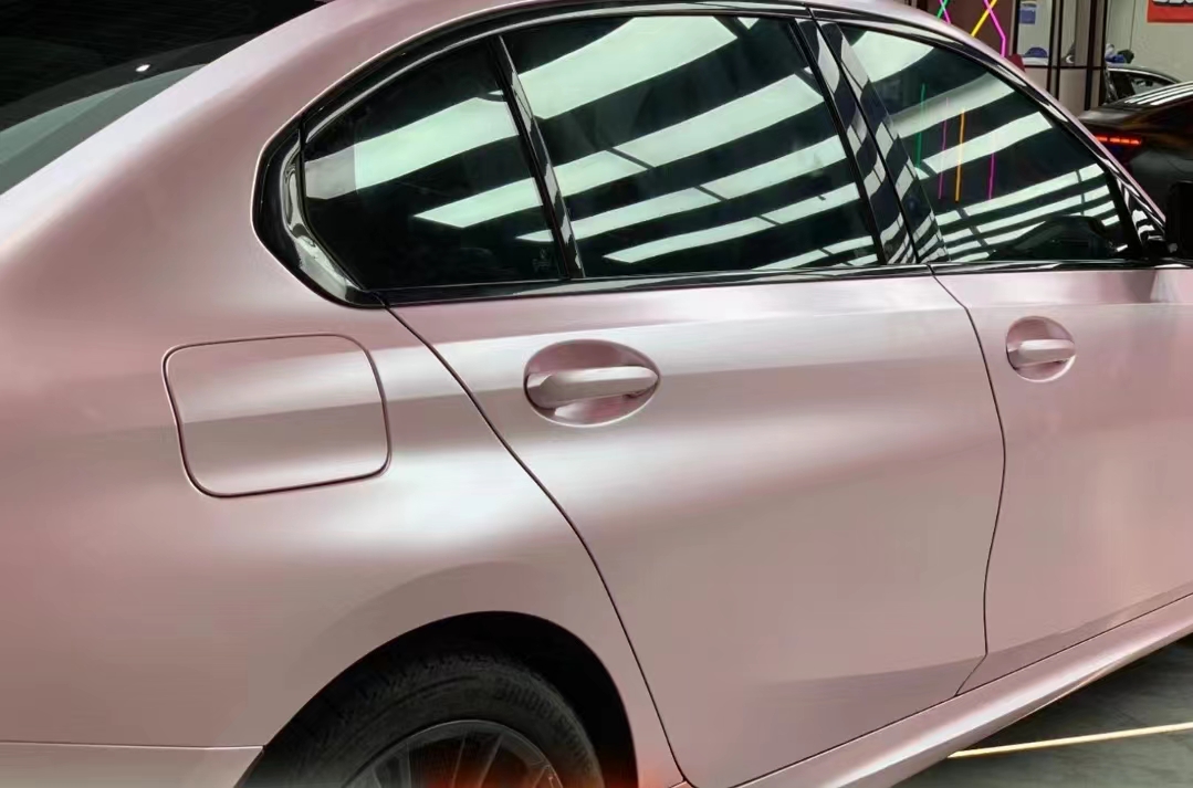 Ravoony Plus Pure Metal Cherry Pink Car Vinyl Wrap BMW 3 Series Wrap 