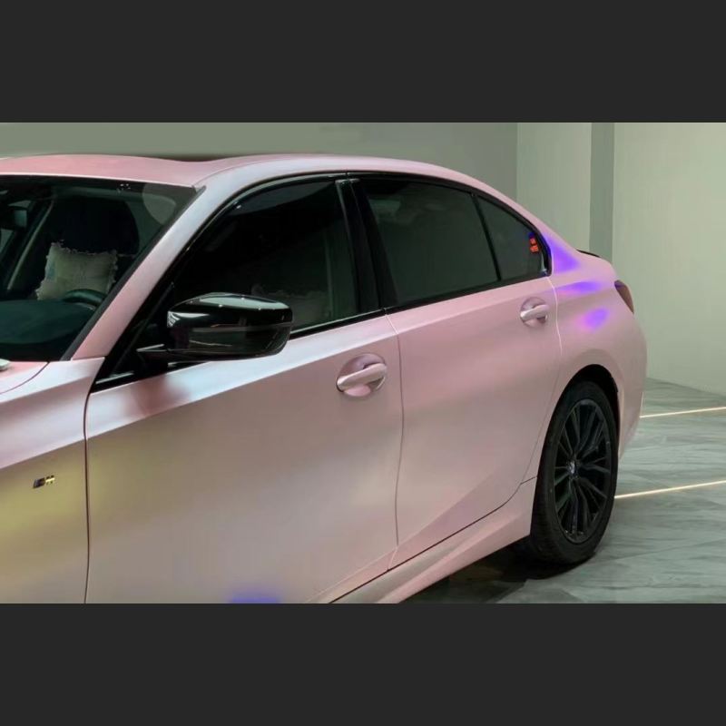 Ravoony Plus Pure Metal Cherry Pink Car Vinyl Wrap BMW 3 Series Wrap 