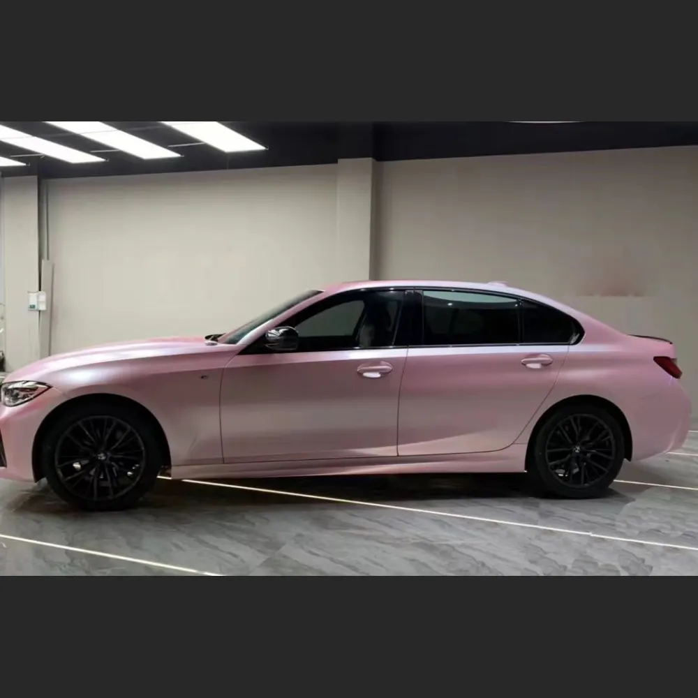 Ravoony Plus Pure Metal Cherry Pink Car Vinyl Wrap BMW 3 Series Wrap 