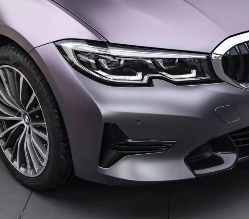 Ravoony Plus NIO Matte Capri Purple Grey Car Vinyl Wrap BMW 3 Series Wrap
