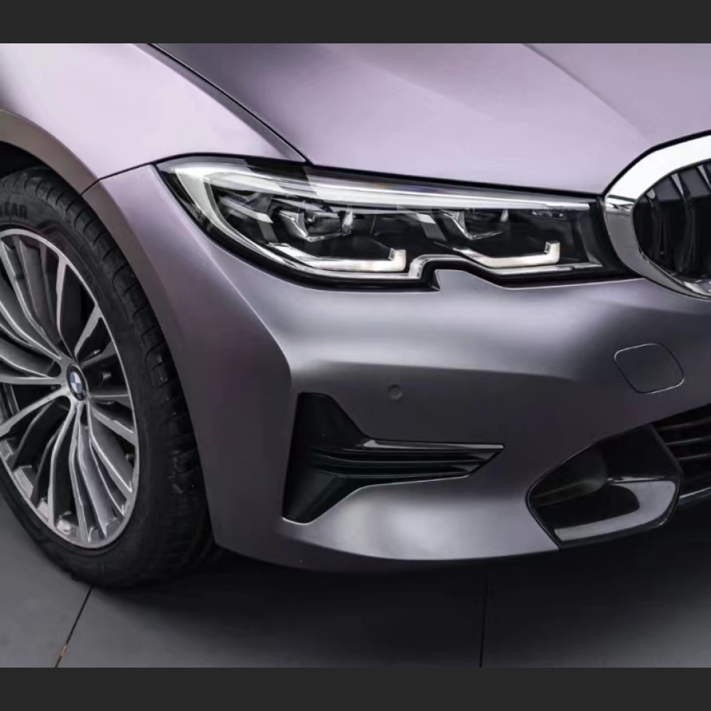Ravoony Plus NIO Matte Capri Purple Grey Car Vinyl Wrap BMW 3 Series Wrap