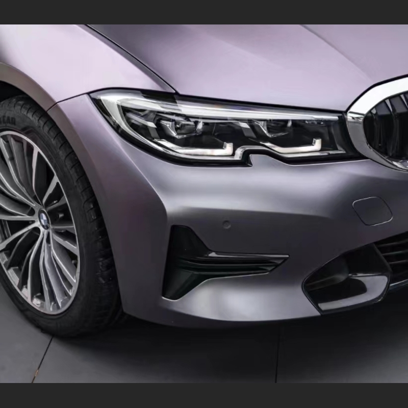 Ravoony Plus NIO Matte Capri Purple Grey Car Vinyl Wrap BMW 3 Series Wrap