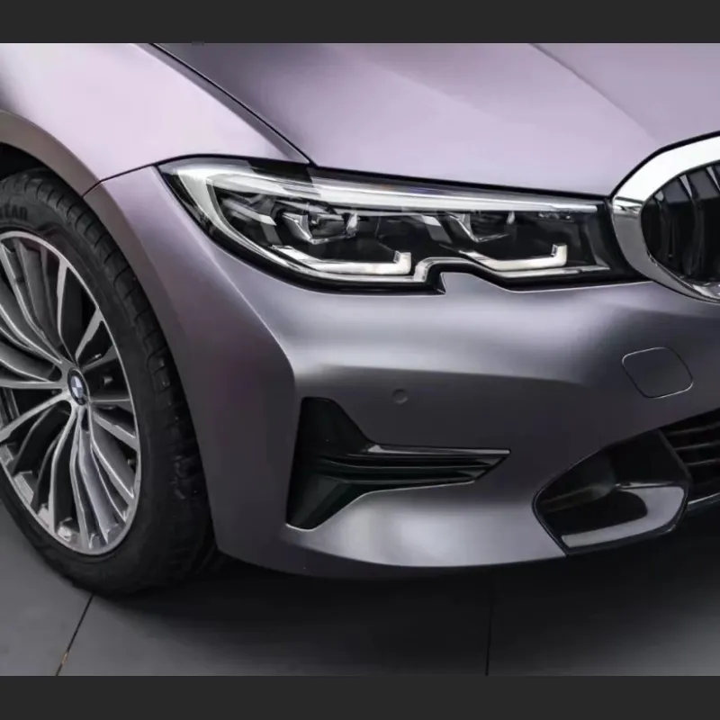 Ravoony Plus NIO Matte Capri Purple Grey Car Vinyl Wrap BMW 3 Series Wrap