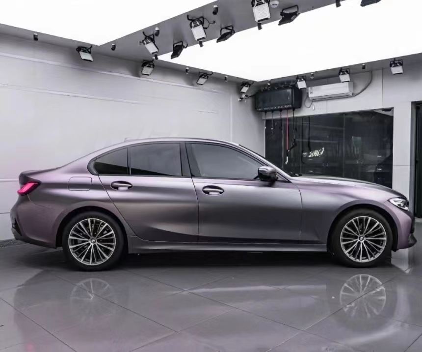 Ravoony Plus NIO Matte Capri Purple Grey Car Vinyl Wrap BMW 3 Series Wrap