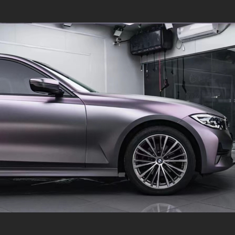 Ravoony Plus NIO Matte Capri Purple Grey Car Vinyl Wrap BMW 3 Series Wrap