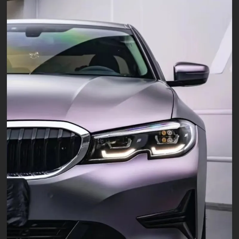 Ravoony Plus NIO Matte Capri Purple Grey Car Vinyl Wrap BMW 3 Series Wrap