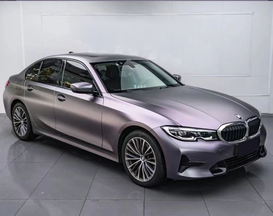 Ravoony Plus NIO Matte Capri Purple Grey Car Vinyl Wrap BMW 3 Series Wrap