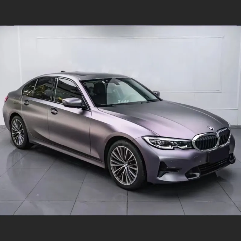 Ravoony Plus NIO Matte Capri Purple Grey Car Vinyl Wrap BMW 3 Series Wrap