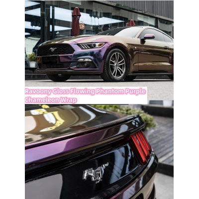 Ravoony Plus Gloss Flowing Phantom Purple Chameleon Wrap Mustang Wrap 02