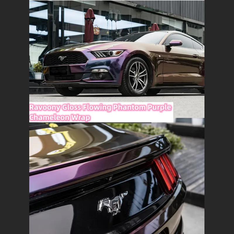 Ravoony Plus Gloss Flowing Phantom Purple Chameleon Wrap Mustang Wrap