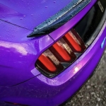Ravoony Plus Glossy Explosion Purple Car Vinyl Wrap Purple Wrapped Mustang