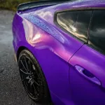 Ravoony Plus Glossy Explosion Purple Car Vinyl Wrap Purple Wrapped Mustang