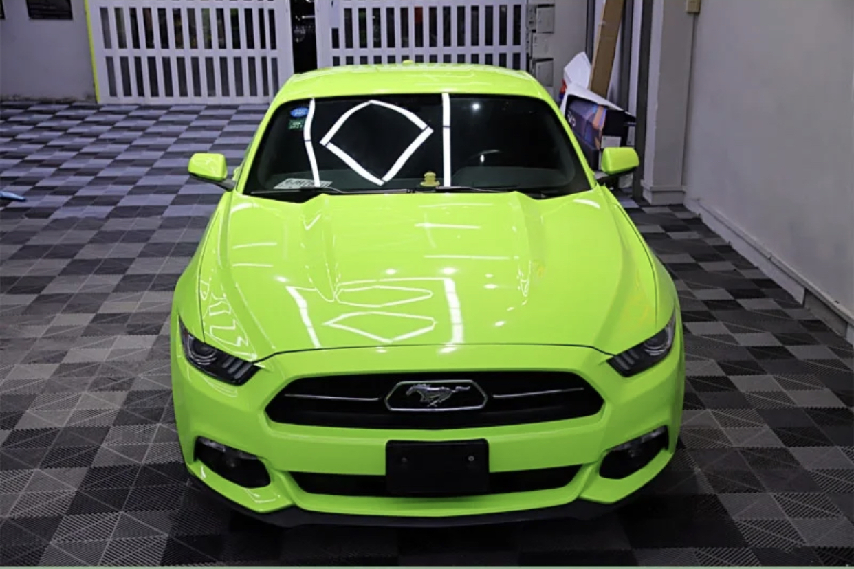 Ravoony Plus Gloss Apple Green Car Wrap Green Wrapped Mustang