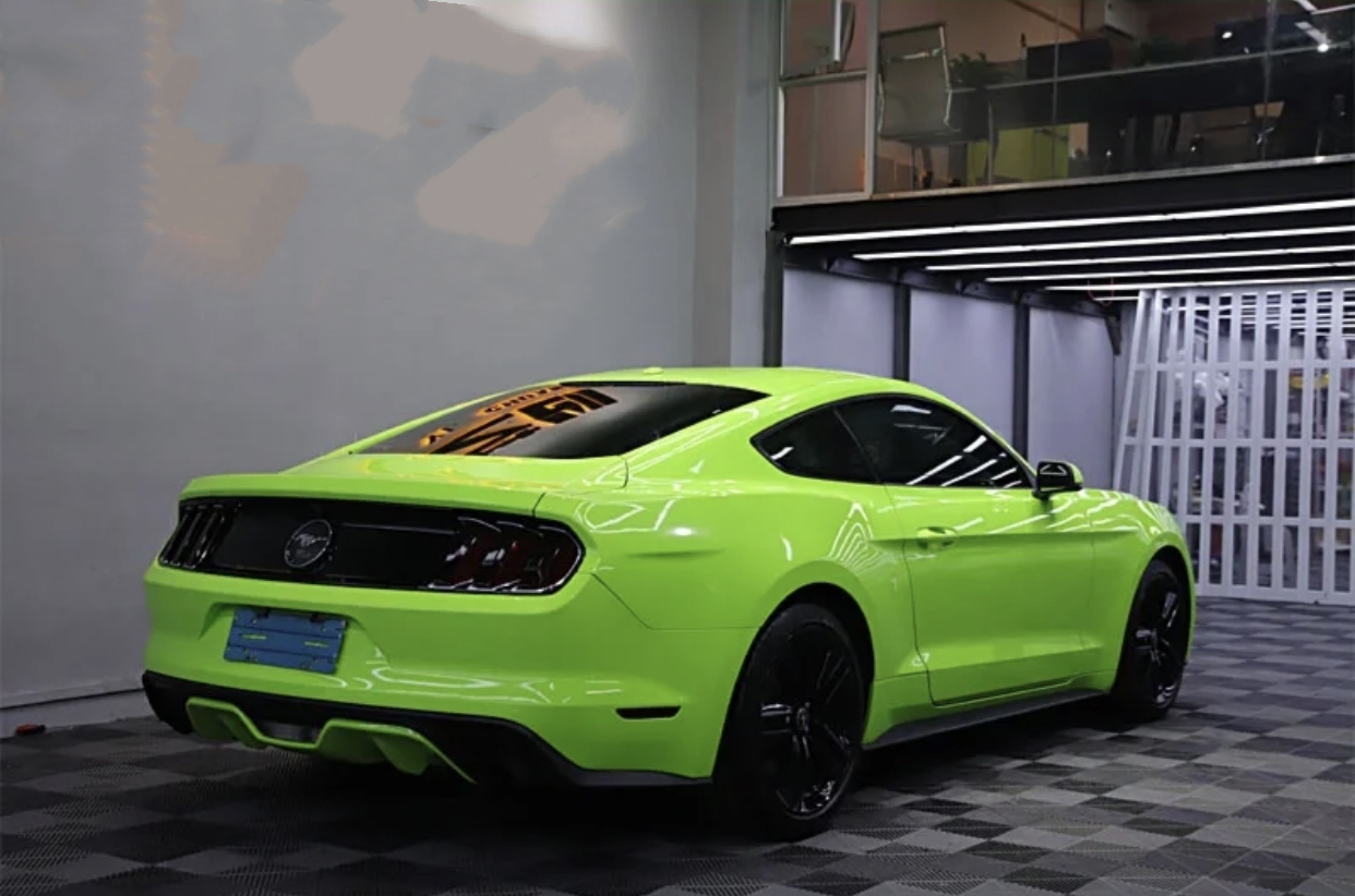 Ravoony Plus Gloss Apple Green Car Wrap Green Wrapped Mustang
