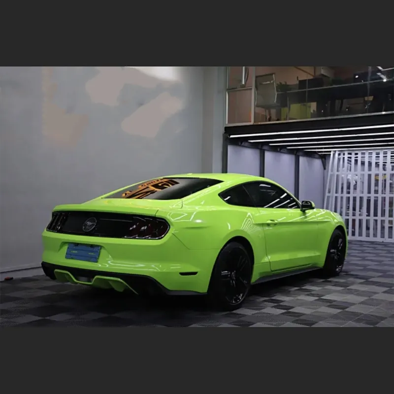 Ravoony Plus Gloss Apple Green Car Wrap Green Wrapped Mustang