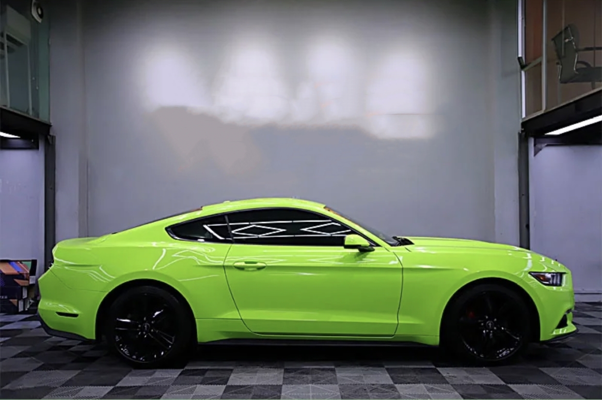 Ravoony Plus Gloss Apple Green Car Wrap Green Wrapped Mustang
