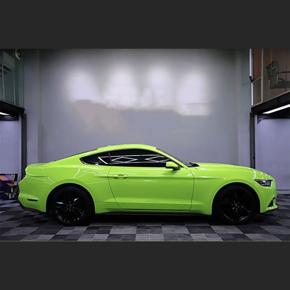 Ravoony Plus Gloss Apple Green Car Wrap Green Wrapped Mustang
