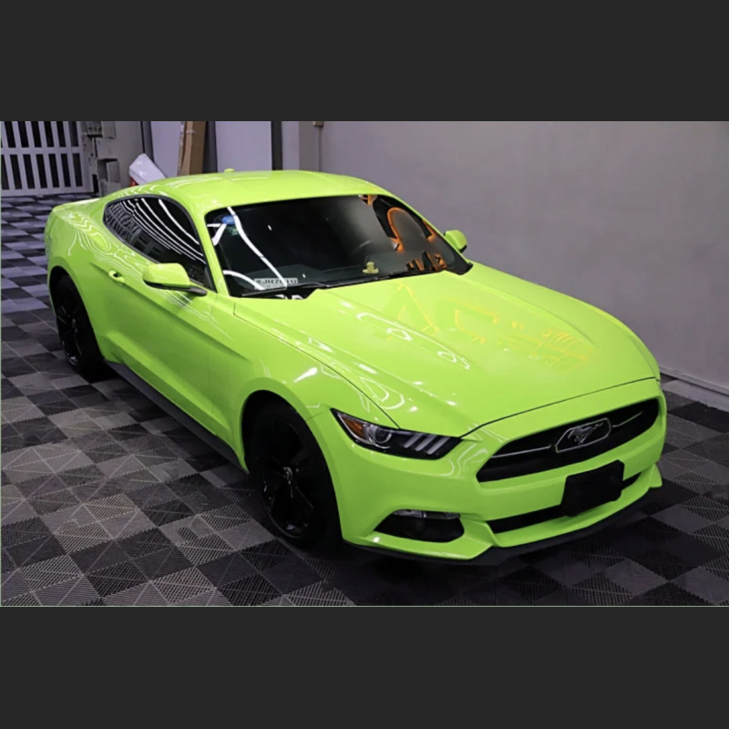 Ravoony Plus Gloss Apple Green Car Wrap Green Wrapped Mustang