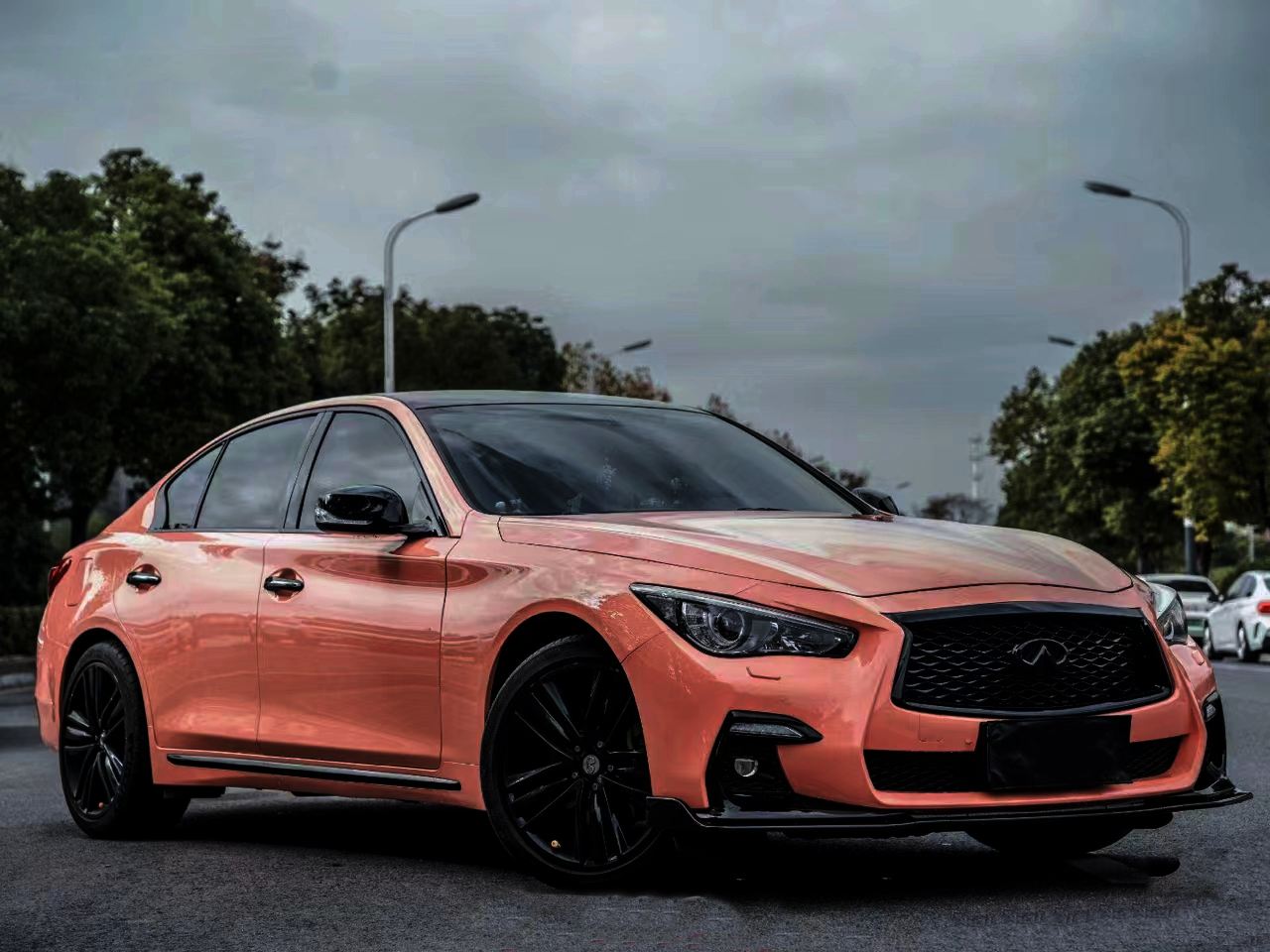 Ravoony Plus Glossy Paggy Pink Car Vinyl Wrap Q50 Wrap