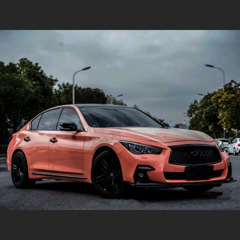 Ravoony Plus Glossy Paggy Pink Car Vinyl Wrap Q50 Wrap