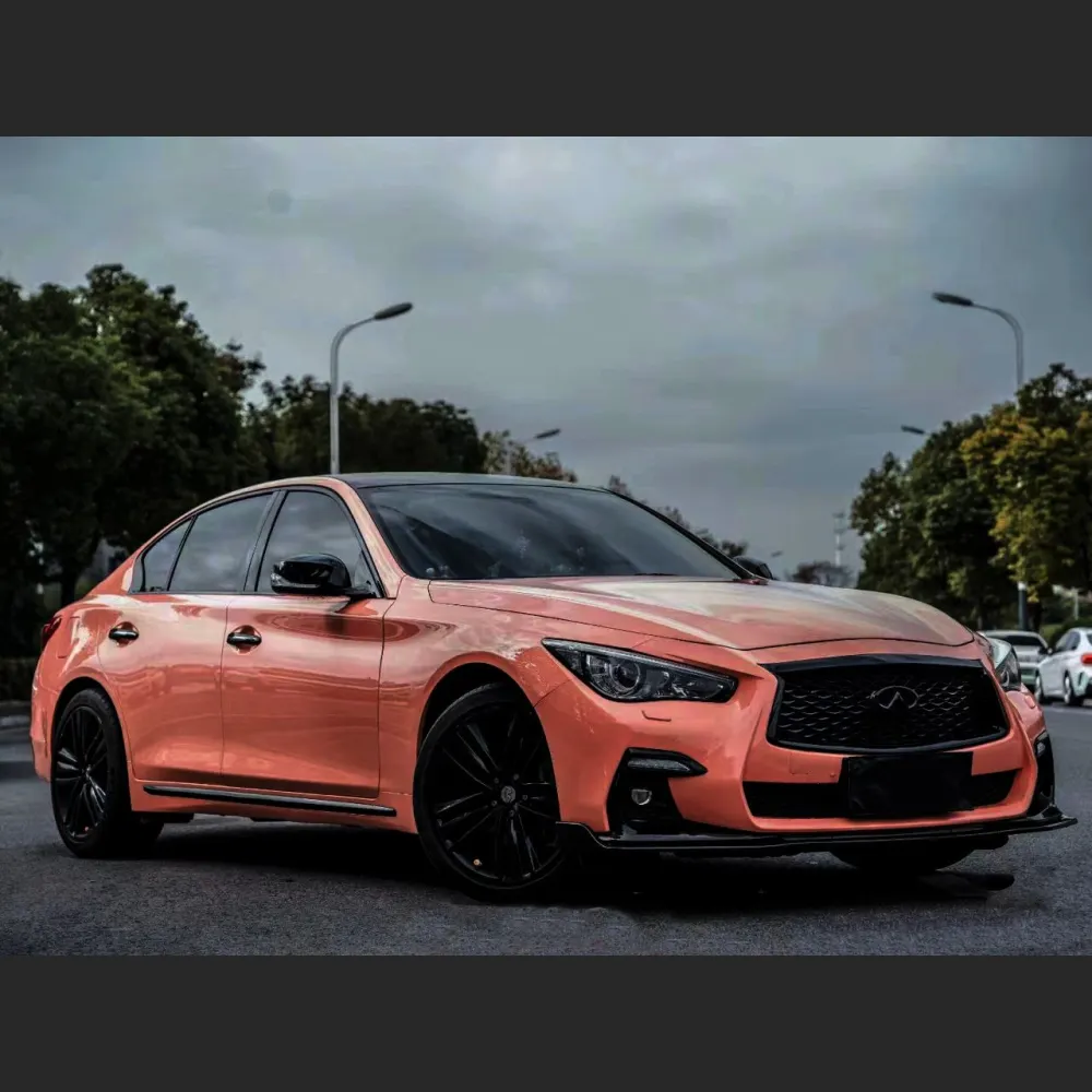 Ravoony Plus Glossy Paggy Pink Car Vinyl Wrap Q50 Wrap
