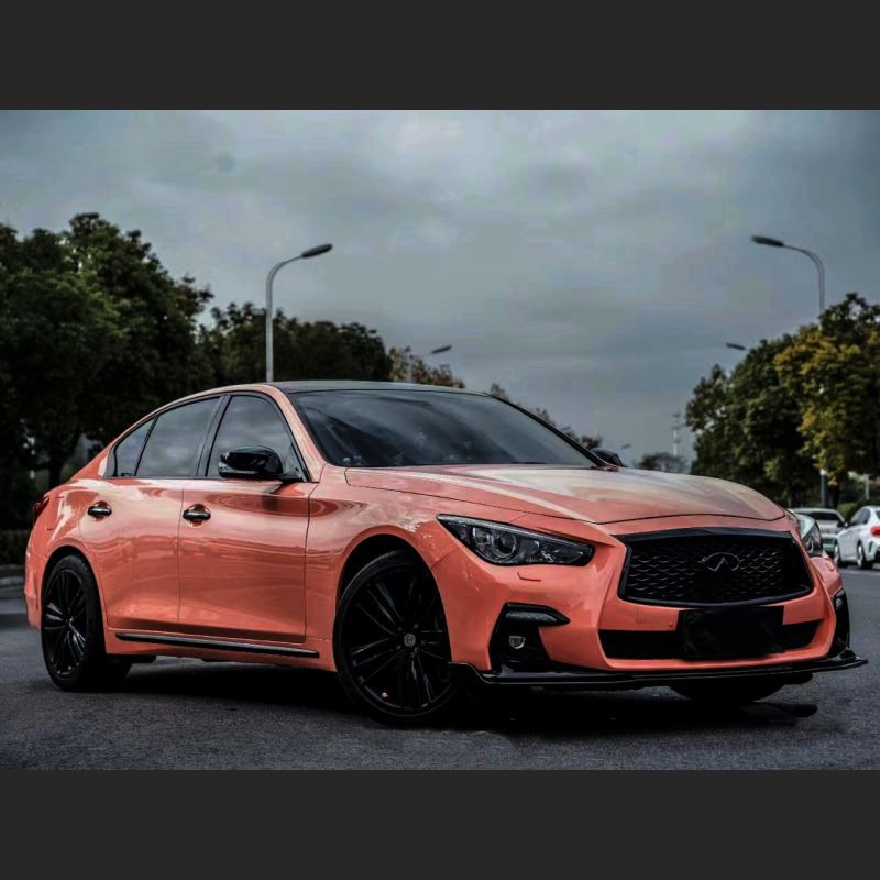 Ravoony Plus Glossy Paggy Pink Car Vinyl Wrap Q50 Wrap