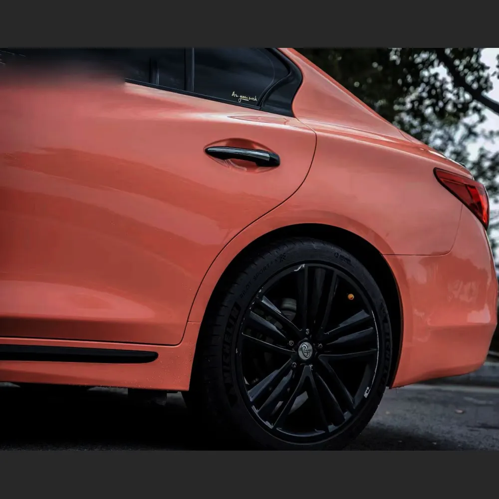 Ravoony Plus Glossy Paggy Pink Car Vinyl Wrap Q50 Wrap