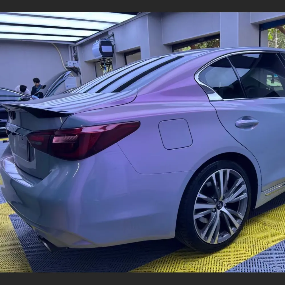 Ravoony Plus Twin Candy Grey Purple Color Fliper Car Wrap Q50 Wrap