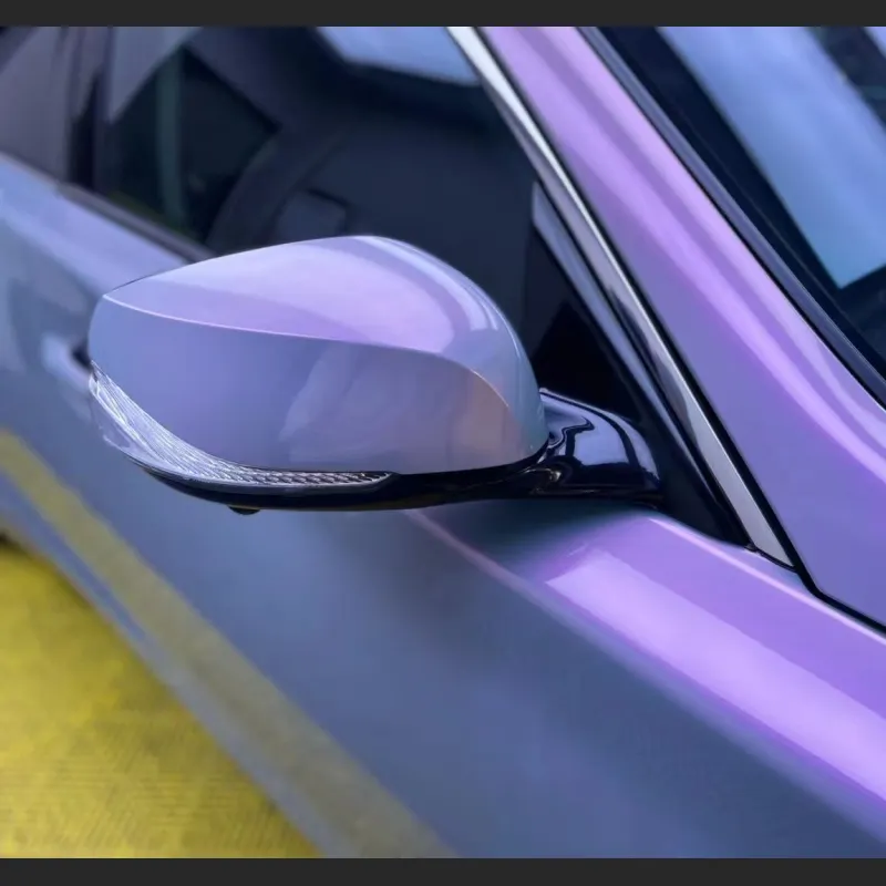Ravoony Plus Twin Candy Grey Purple Color Fliper Car Wrap Q50 Wrap