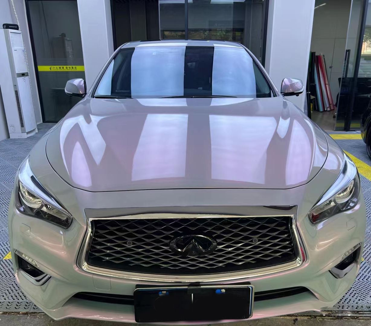 Ravoony Plus Twin Candy Grey Red Color Fliper Car Wrap Q50 Wrap 